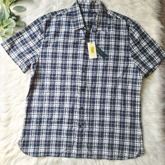 Perry Ellis Other - PERRY ELLIS Large Short Sleeve Button Down Shirt NWT